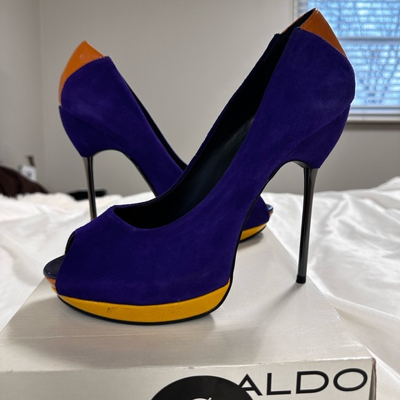 Aldo Shoes - Aldo Purple and Orange Peep Toe Heels
